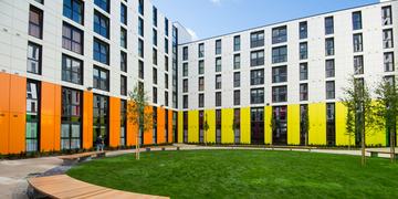 Bainfield student accommodation exterior and courtyard