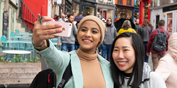 International students taking a selfie