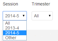 Screenshot of Course Overview filters in eStudent Records
