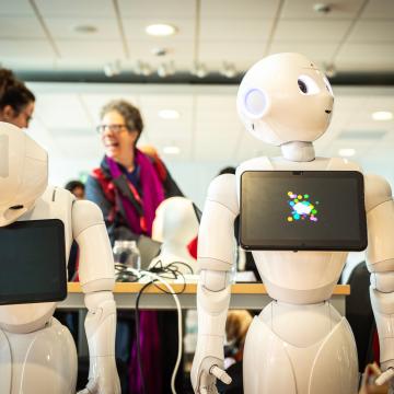 Robots at Artificial Intelligence exhibition