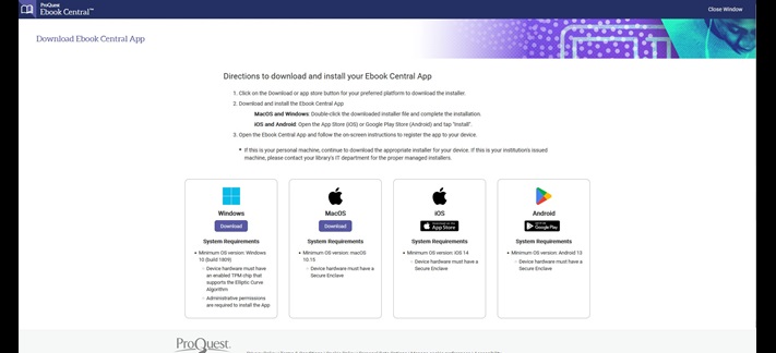 A screenshot of the Ebook Central website