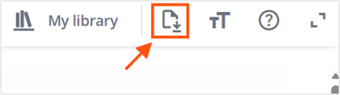 Image showing download button on Kortext