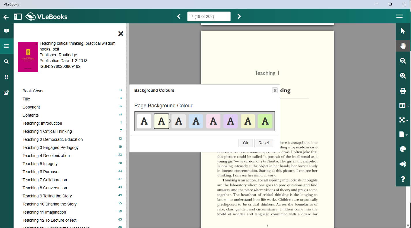 Screenshot of the VLEbooks App