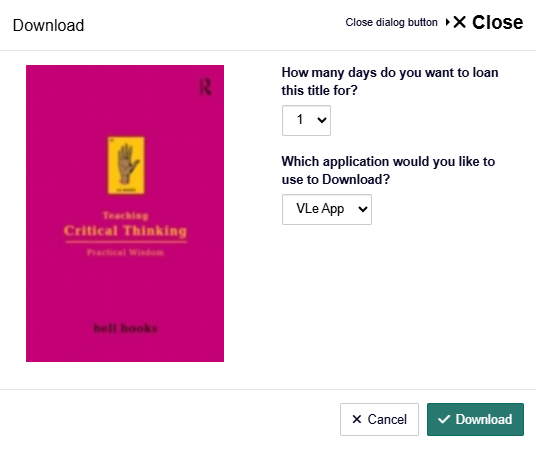 Screenshot of the VLEbooks App