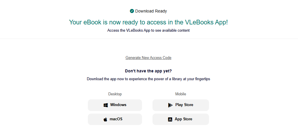 Screenshot of VLEbooks app