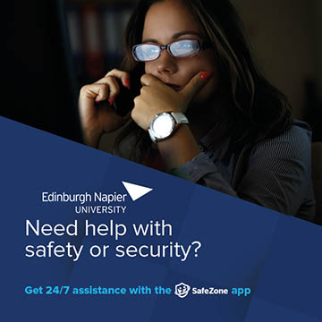 A person on the phone with information about SafeZone