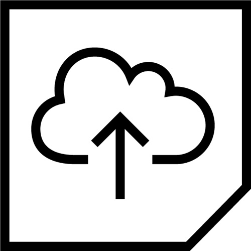 Cloud symbol with arrow pointing up into it