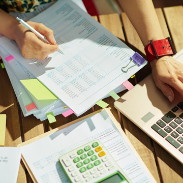 Student working with laptop