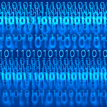 Graphic of binary code against a blue background