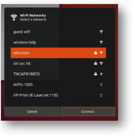 Connecting to Wi-Fi on Linux screenshot