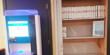 Sighthill LRC Click and Collect shelves