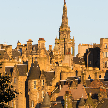 View of rooftops of Edinburgh