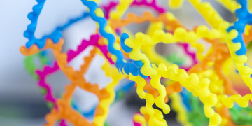 Coloured strands of a toy