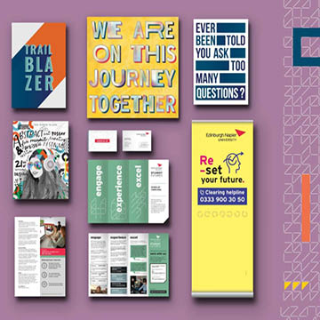 A collage of work from Print Services