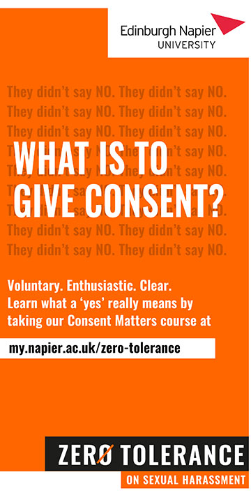 Orange graphic with the text: What is to give consent?